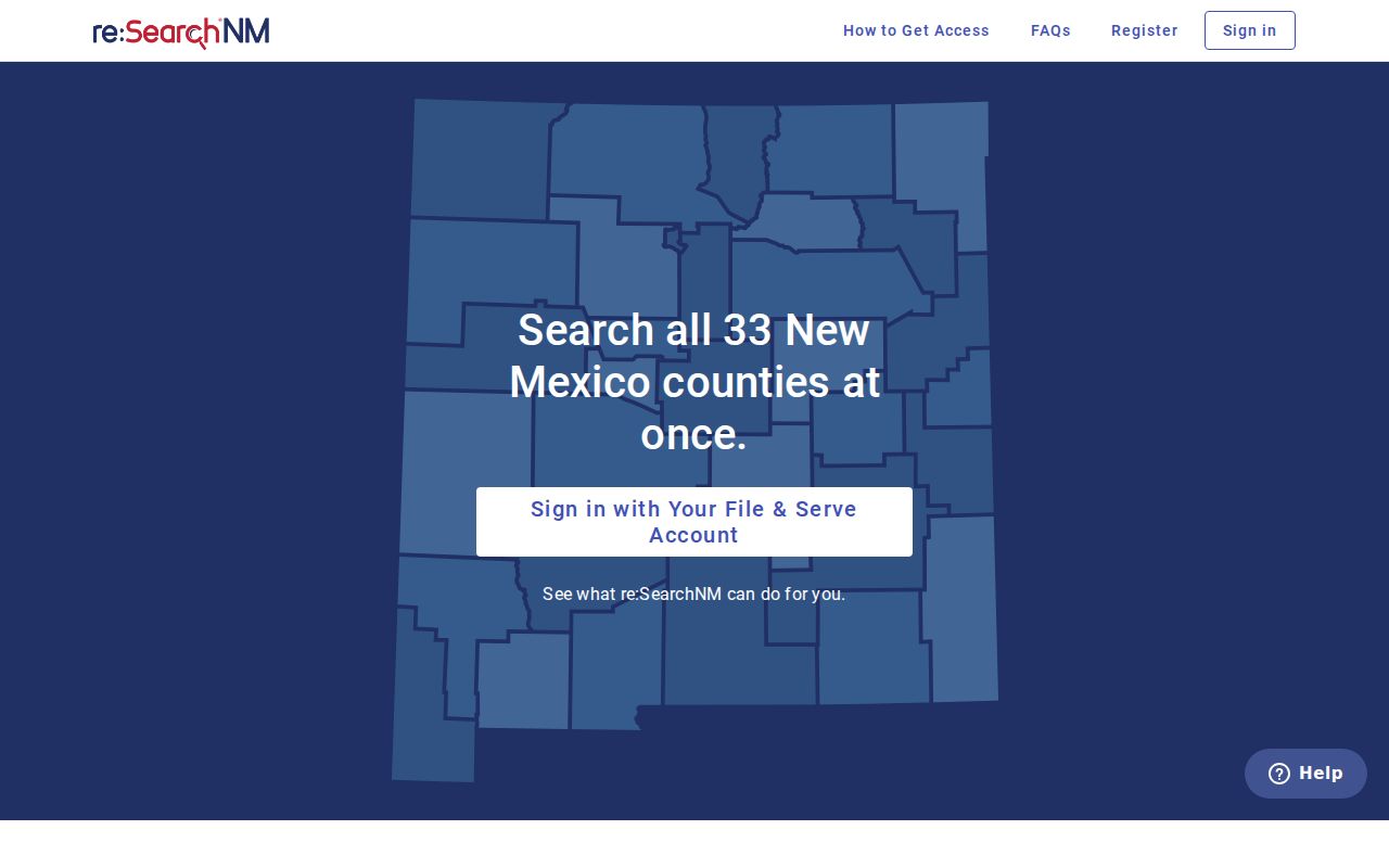 Otero County civil docket registered re:SearchNM portal access