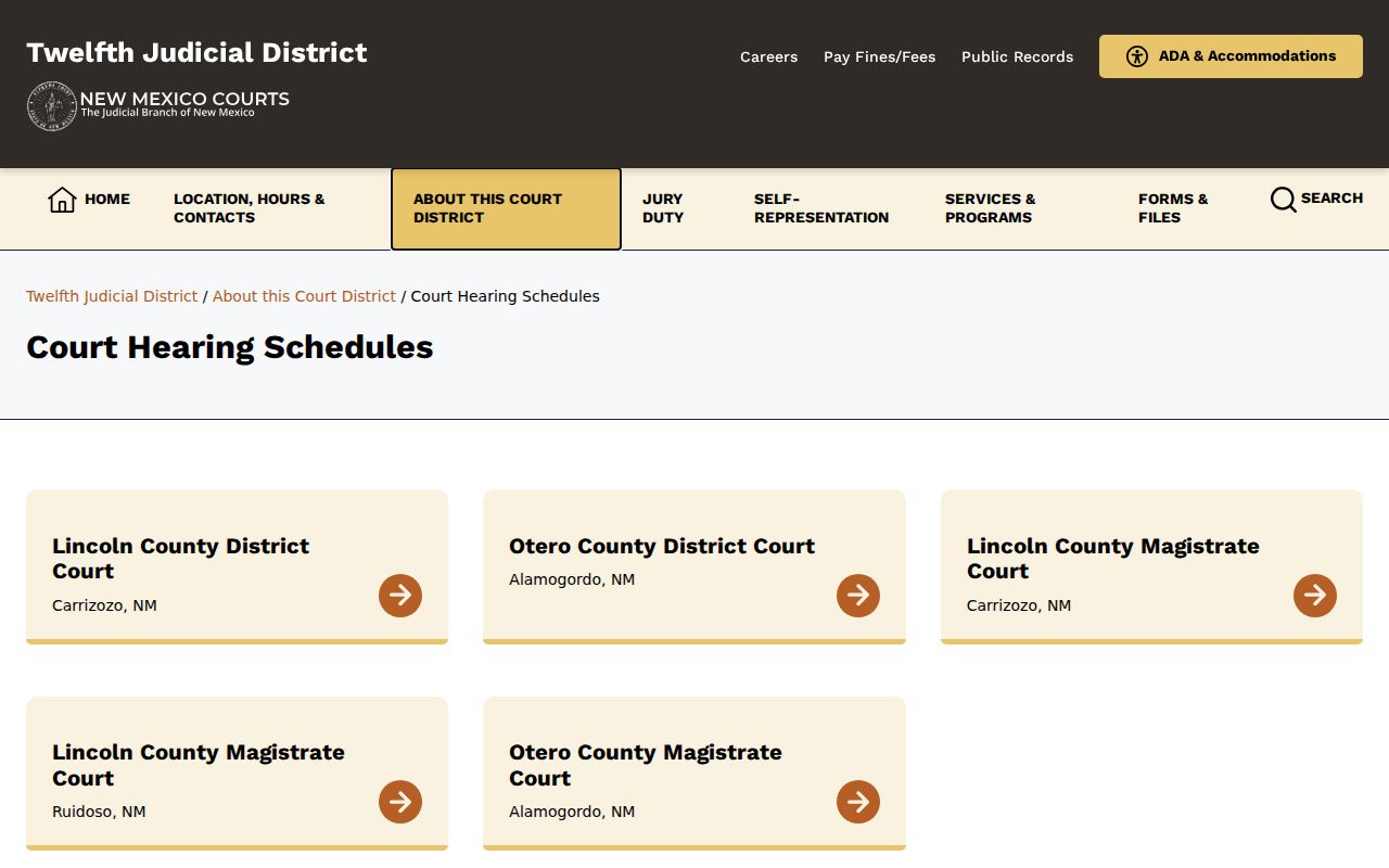 Otero County court docket hearing schedule hub